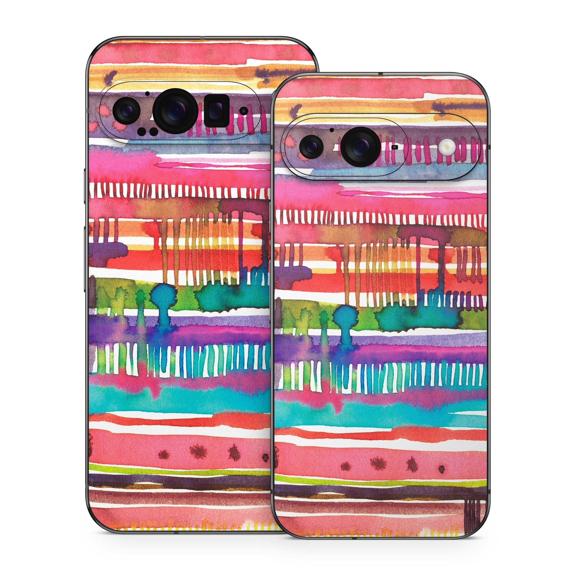 Google Pixel 9 Series Skin design of Textile, Art, Magenta, Hair accessory, with white, red, orange, yellow, green, blue, purple, brown, pink colors