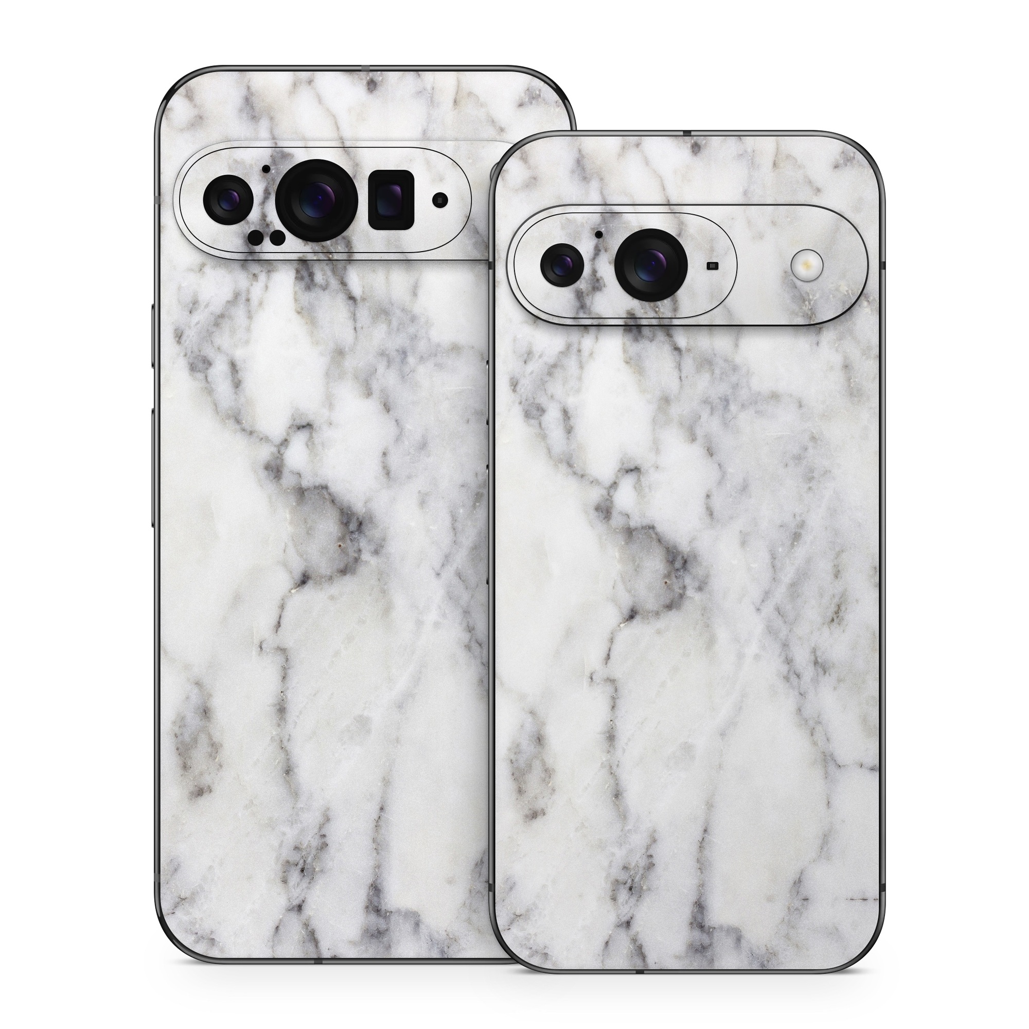 Google Pixel 9 Series Skin design of White, Geological phenomenon, Marble, Black-and-white, Freezing, with white, black, gray colors
