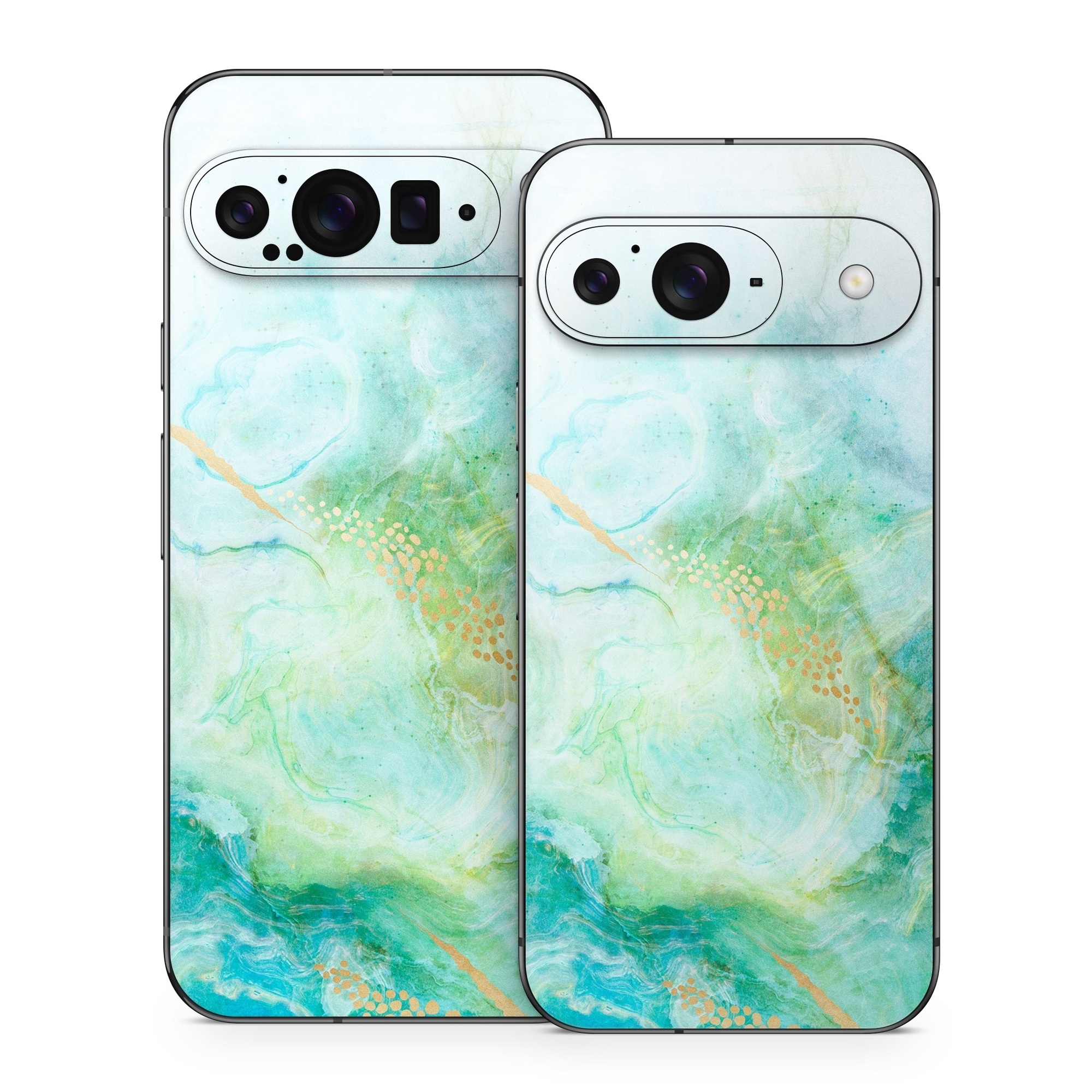Google Pixel 9 Series Skin design of Blue, Watercolor paint, Aqua, Line, Sky, Design, Pattern, Art, Illustration, with blue, yellow, orange colors