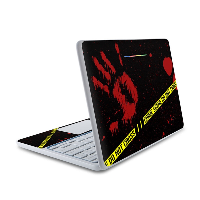HP Chromebook 11 Skin design of Red, Black, Font, Text, Logo, Graphics, Graphic design, Room, Carmine, Fictional character, with black, red, green colors