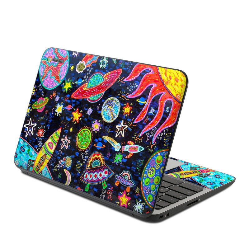 HP Chromebook 11 G4 Skin design of Pattern, Psychedelic art, Visual arts, Paisley, Design, Motif, Art, Textile, with black, gray, blue, red colors