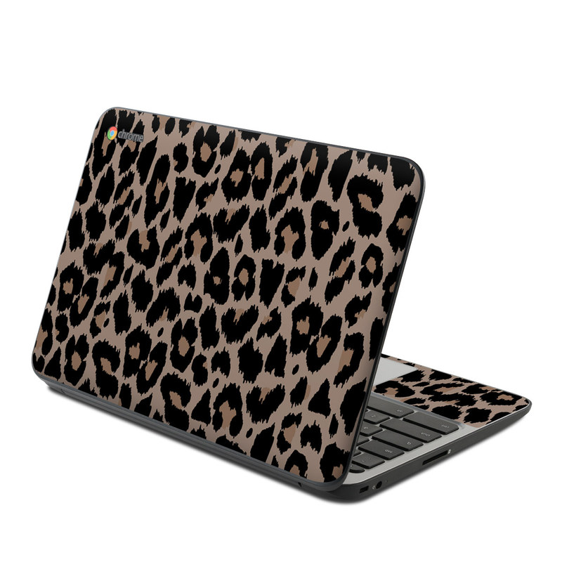 HP Chromebook 11 G4 Skin design of Pattern, Brown, Fur, Design, Textile, Monochrome, Fawn, with black, gray, red, green colors