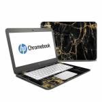 Black Gold Marble HP Chromebook 14 Skin