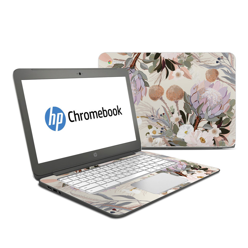 HP Chromebook 14 Skin design of Flower, Floral design, Watercolor paint, Plant, Spring, Branch, Flower Arranging, Lilac, Floristry, Petal, with pink, purple, green, brown, white, yellow, black colors