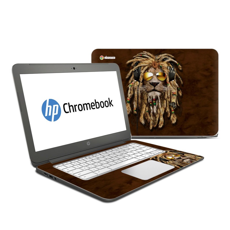 HP Chromebook 14 Skin design of Hair, Fur, Dreadlocks, Snout, Organism, Glasses, Whiskers, Mask, Wildlife, Fictional character, with black, green, red, gray colors