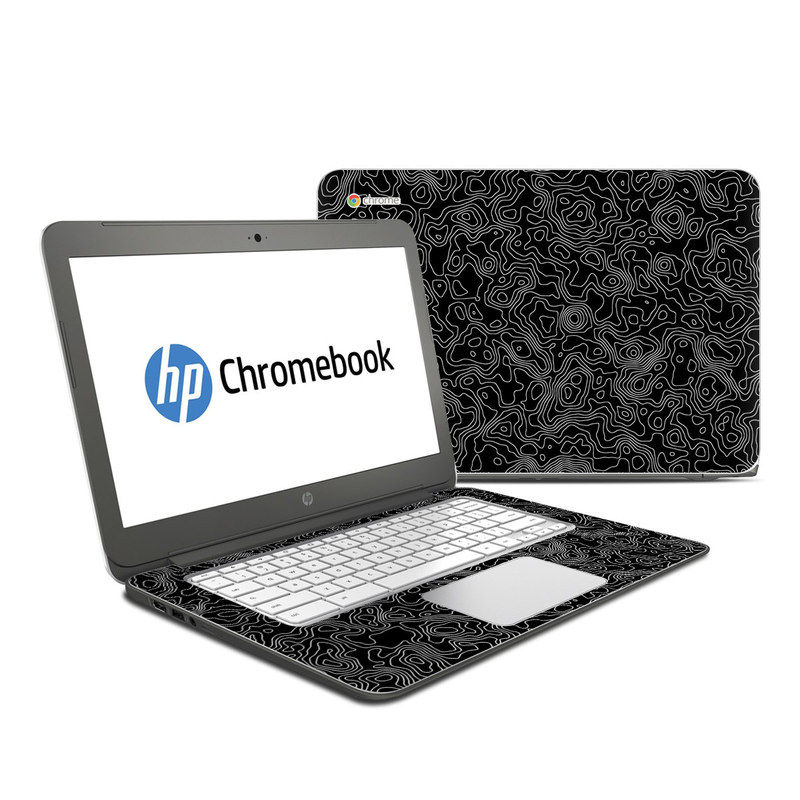 HP Chromebook 14 Skin design of Art, Motif, Pattern, Symmetry, Monochrome, Circle, Font, Visual arts, Illustration, Monochrome photography, with black, gray colors