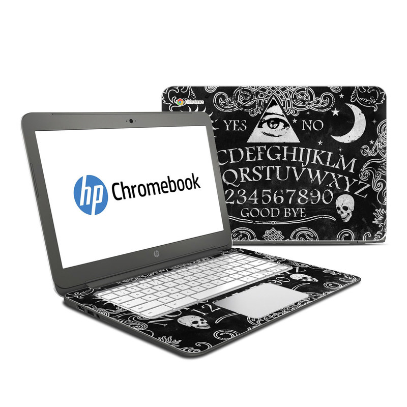 HP Chromebook 14 Skin design of Text, Font, Pattern, Design, Illustration, Headpiece, Tiara, Black-and-white, Calligraphy, Hair accessory, with black, white, gray colors