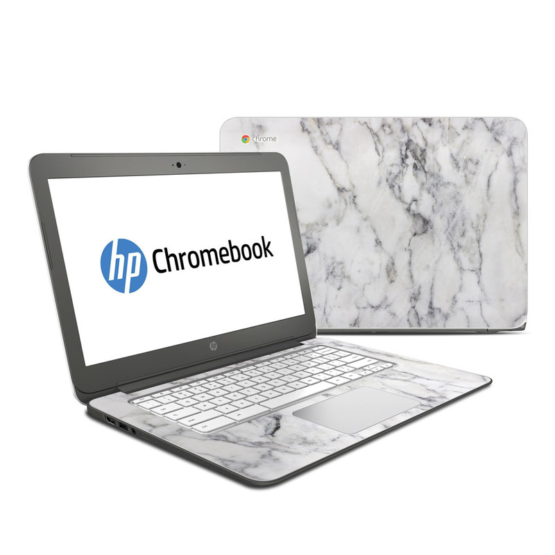 HP Chromebook 14 Skin design of White, Geological phenomenon, Marble, Black-and-white, Freezing with white, black, gray colors