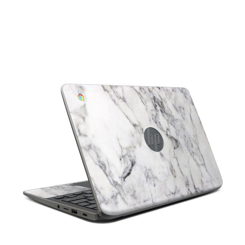 HP Chromebook 11 G7 Skin design of White, Geological phenomenon, Marble, Black-and-white, Freezing, with white, black, gray colors