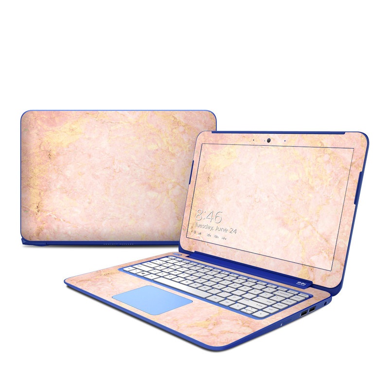 HP Stream 13 Skin design of Pink, Peach, Wallpaper, Pattern, with pink, yellow, orange colors