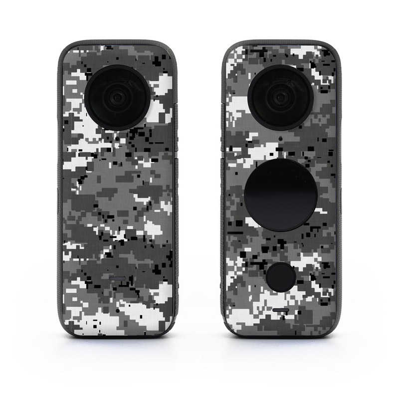 Insta360 ONE X2 Skin design of Military camouflage, Pattern, Camouflage, Design, Uniform, Metal, Black-and-white, with black, gray colors