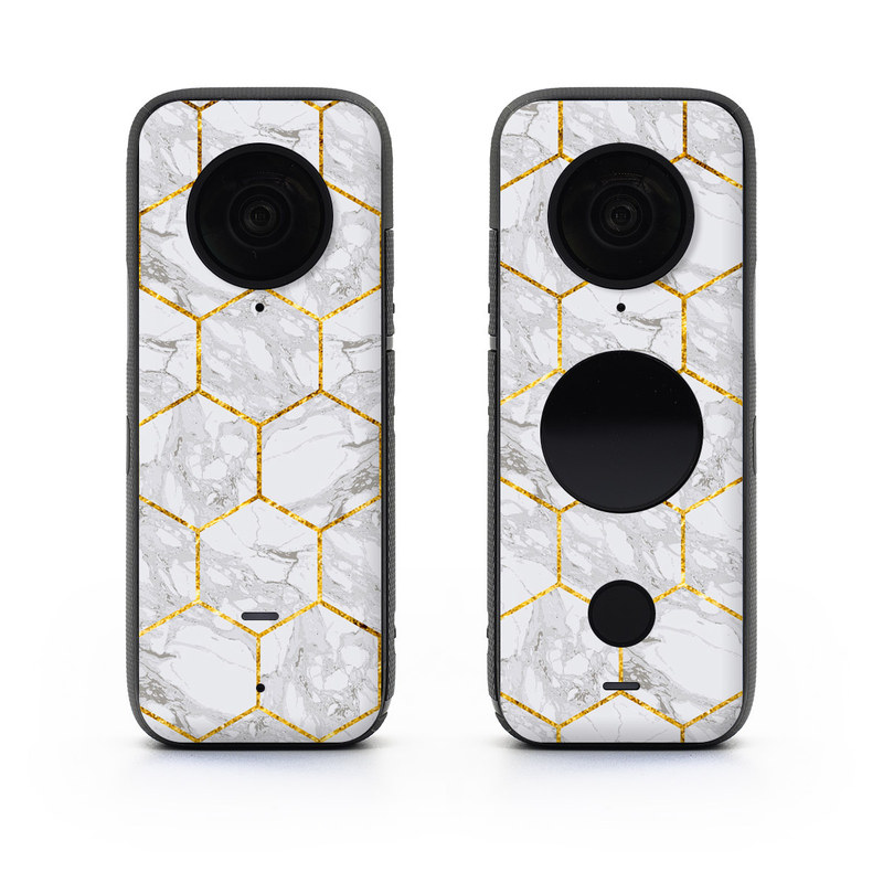 Insta360 ONE X2 Skin design of Pattern, Tile flooring, Line, Tile, Design, Flooring, Floor, with white, black, brown colors