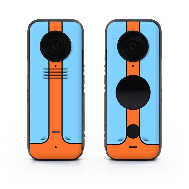 Insta360 ONE X2 Skin design of Line, with blue, orange, black colors