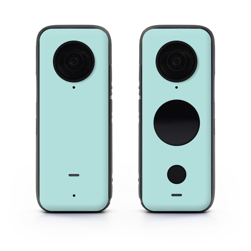 Insta360 ONE X2 Skin design of Green, Blue, Aqua, Turquoise, Teal, Azure, Text, Daytime, Yellow, Sky, with blue colors