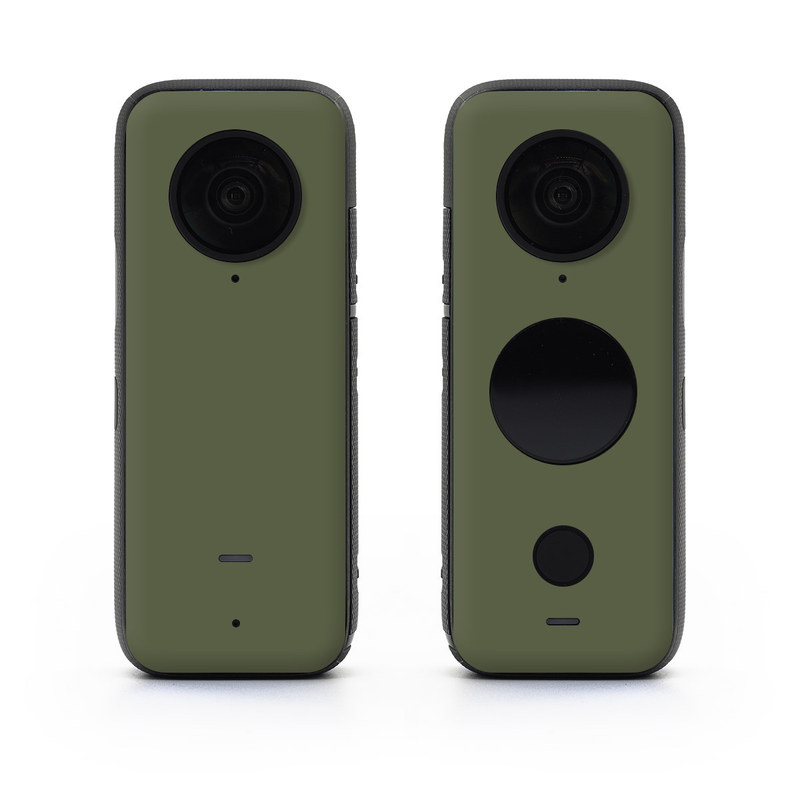 Insta360 ONE X2 Skin design of Green, Brown, Text, Yellow, Grass, Font, Pattern, Beige, with green, brown colors