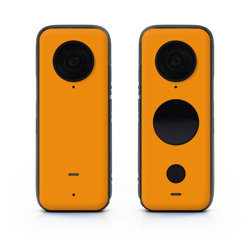 Insta360 ONE X2 Skin design of Orange, Yellow, Brown, Text, Amber, Font, Peach, with orange colors