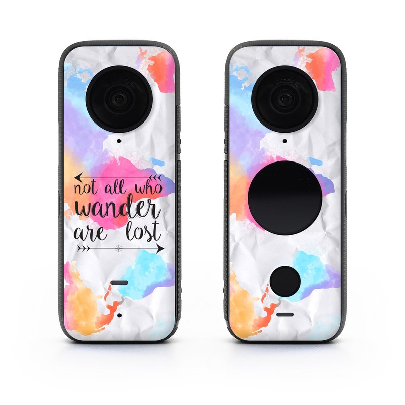 Insta360 ONE X2 Skin design of Font, Text, Calligraphy, Graphics, with black, white, orange, pink, red, blue, purple, yellow colors