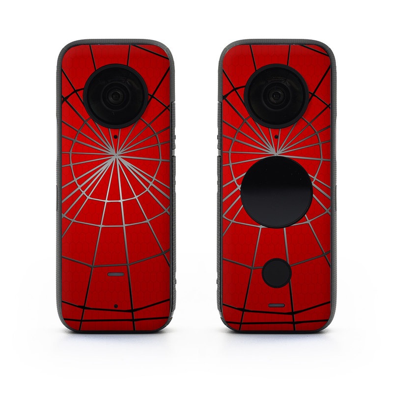 Insta360 ONE X2 Skin design of Red, Symmetry, Circle, Pattern, Line, with red, black, gray colors