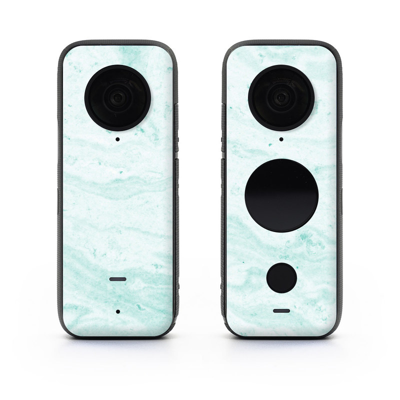 Insta360 ONE X2 Skin design of White, Aqua, Pattern, with green, blue colors