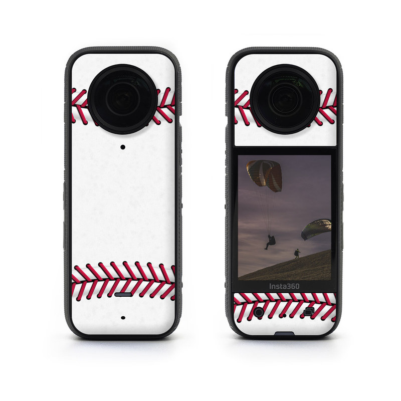Insta360 X3 Skin design of Red, Line, Pink, Parallel, Paper, with white, red colors