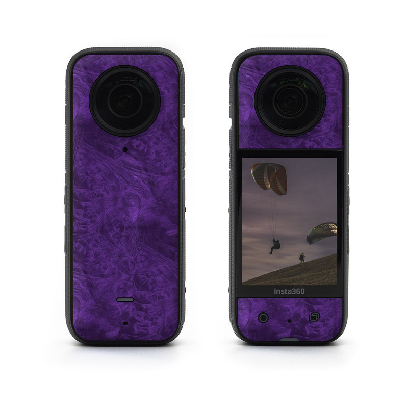 Insta360 X3 Skin design of Violet, Purple, Lilac, Pattern, Magenta, Textile, Wallpaper, with black, blue colors