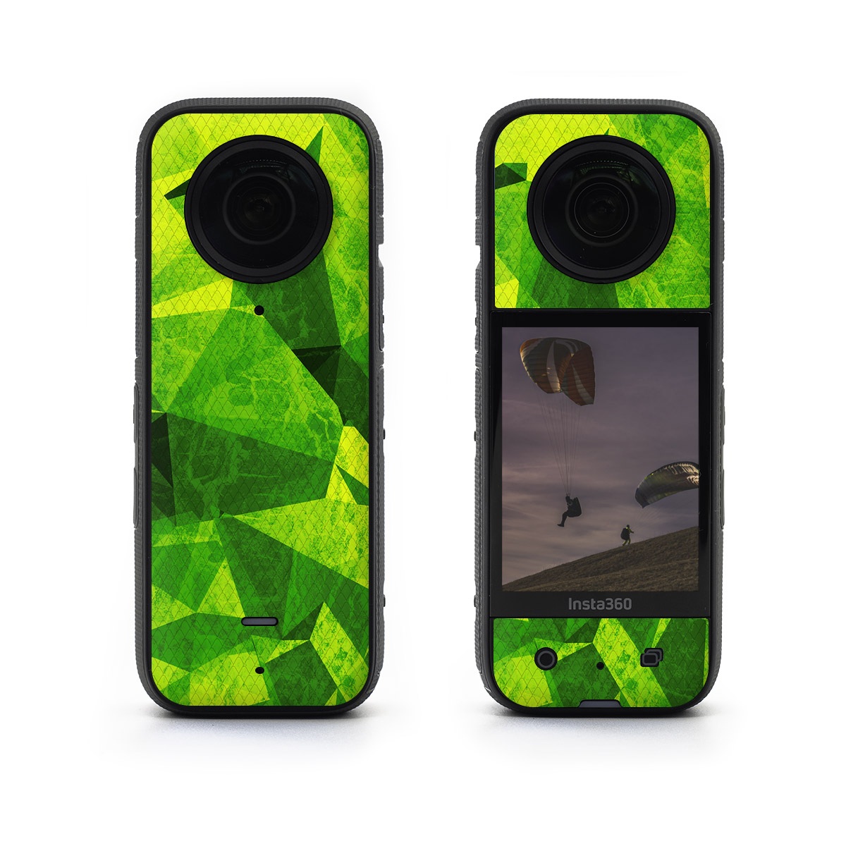Insta360 X3 Skin design of Green, Pattern, Leaf, Design, Illustration, with green colors