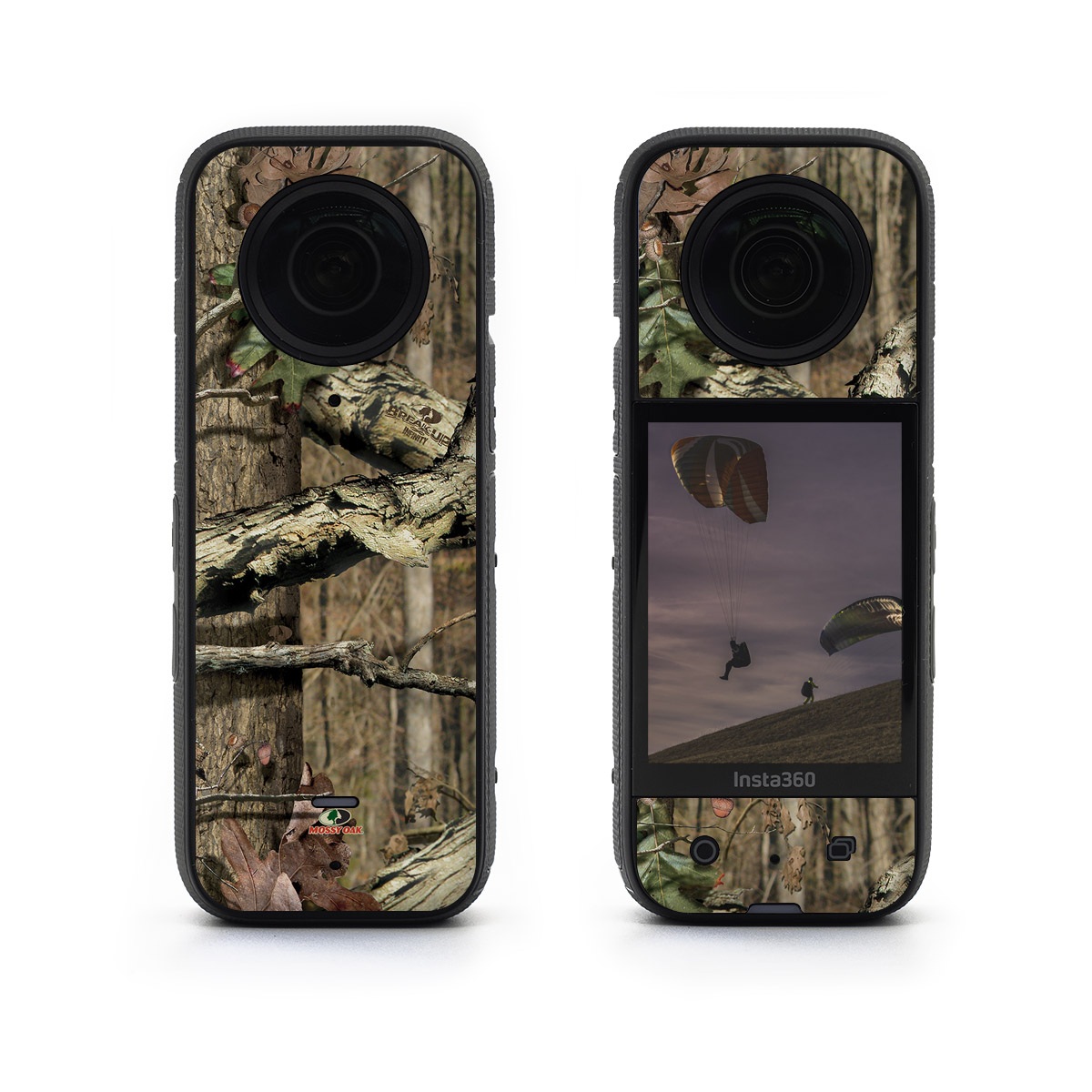 Insta360 X3 Skin design of Tree, Military camouflage, Camouflage, Plant, Woody plant, Trunk, Branch, Design, Adaptation, Pattern, with black, red, green, gray colors
