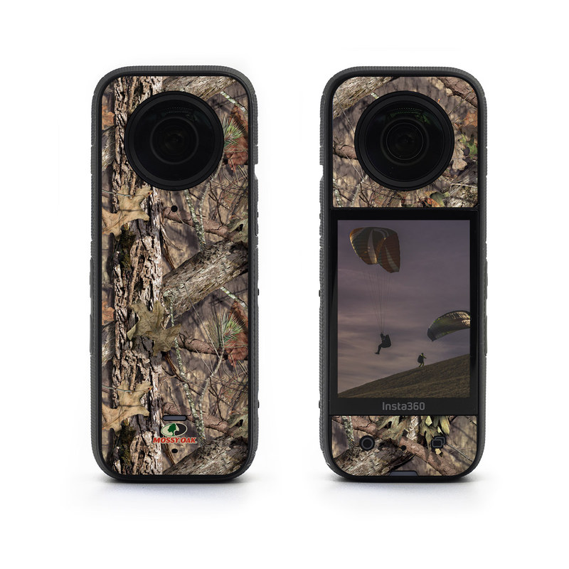 Insta360 X3 Skin design of shellbark hickory, Camouflage, Tree, Branch, Trunk, Plant, Leaf, Adaptation, Wood, Twig, with orange, green, red, black, gray colors