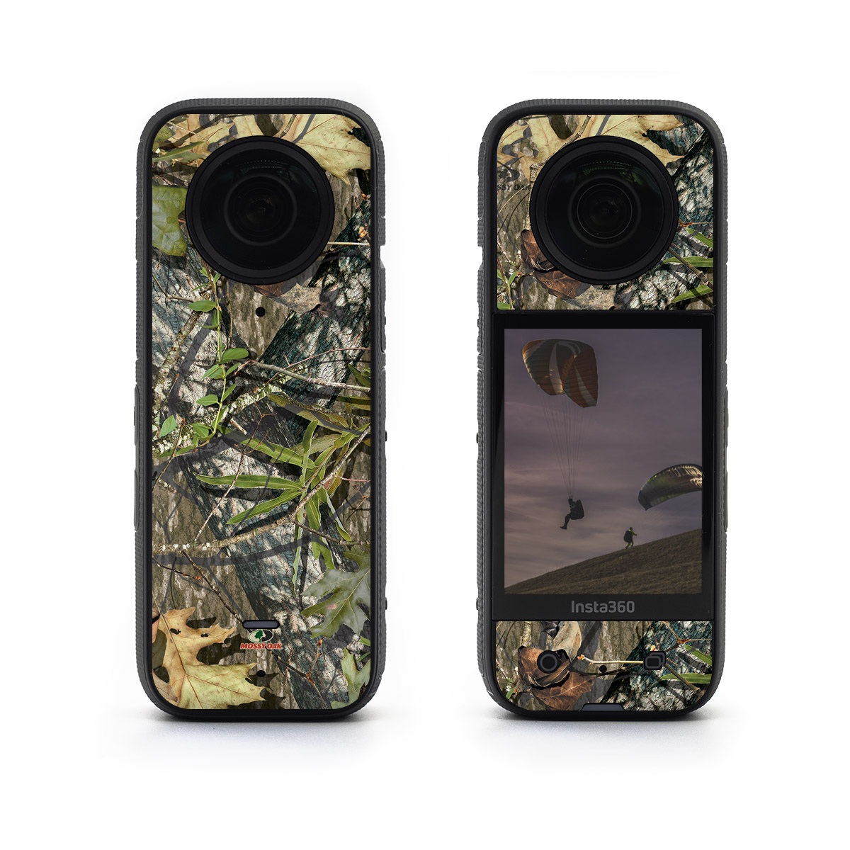 Insta360 X3 Skin design of Camouflage, Military camouflage, Tree, Plant, Leaf, Design, Adaptation, Branch, Pattern, Trunk, with black, green, gray, red colors