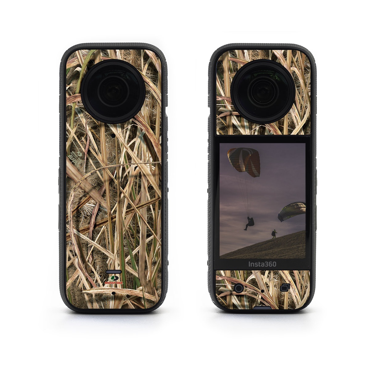 Insta360 X3 Skin design of Grass, Straw, Plant, Grass family, Twig, Adaptation, Agriculture, with black, green, gray, red colors