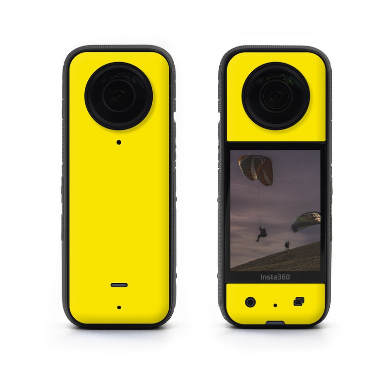 Insta360 X3 Skin design of Green, Yellow, Orange, Text, Font, with yellow colors