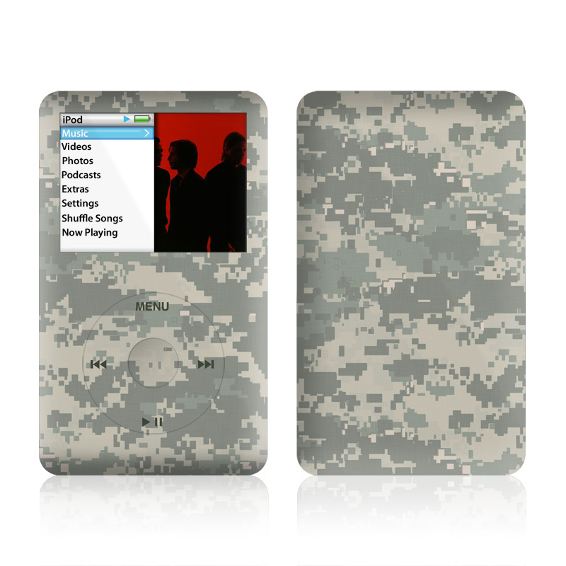 iPod classic Skin design of Military camouflage, Green, Pattern, Uniform, Camouflage, Design, Wallpaper, with gray, green colors