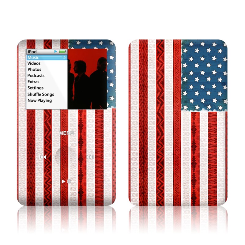 iPod classic Skin design of Flag, Flag of the united states, Red, Flag Day (USA), Line, Pattern, Textile, Independence day, Veterans day, Tablecloth, with red, blue, white colors