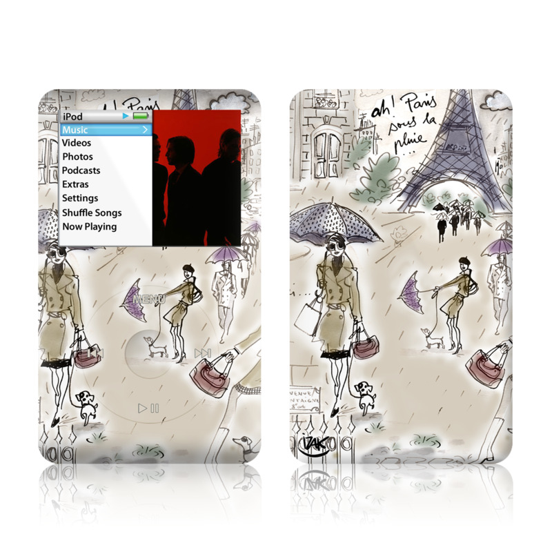 iPod classic Skin design of Cartoon, Umbrella, Illustration, Organism, Art, Fiction, Fictional character, with brown, gray, purple colors