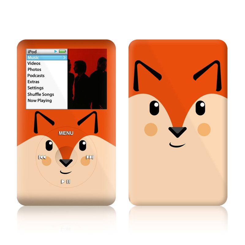 iPod classic Skin design of Cartoon, Animated cartoon, Nose, Snout, Illustration, Whiskers, Clip art, Hamster, Animation, Art, with black, red, yellow, orange colors