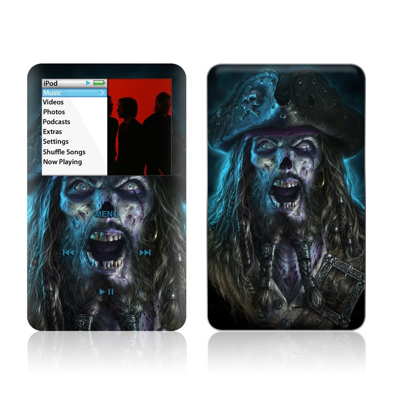 iPod classic Skin design of Darkness, Illustration, Art, Ghost, Fictional character, Beard, with black, white, blue, gray colors