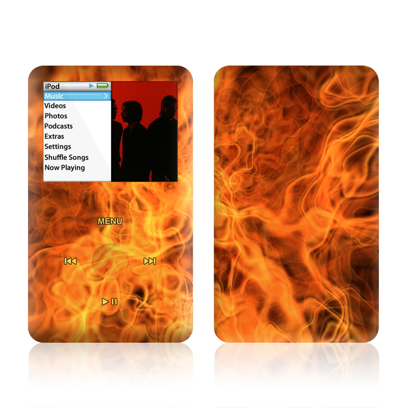 iPod classic Skin design of Flame, Fire, Heat, Orange, with red, orange, black colors