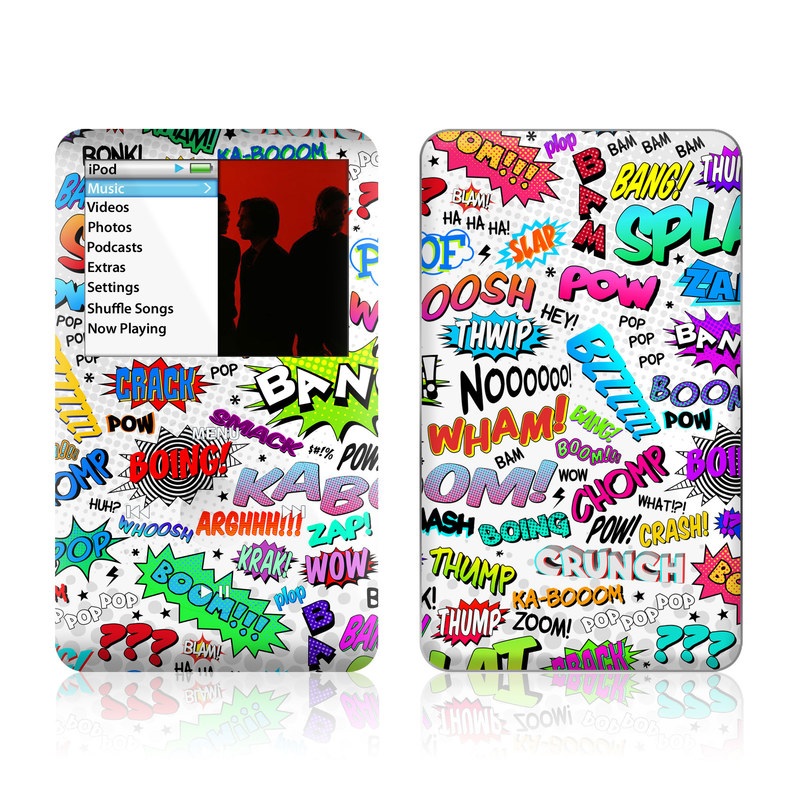 iPod classic Skin design of Text, Font, Line, Graphics, Art, Graphic design, with gray, white, red, blue, black colors