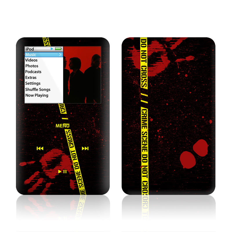 iPod classic Skin design of Red, Black, Font, Text, Logo, Graphics, Graphic design, Room, Carmine, Fictional character, with black, red, green colors