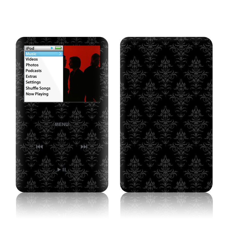 iPod classic Skin design of Black, Pattern, Design, Monochrome, Black-and-white, Darkness, Monochrome photography, Symmetry, with black, gray colors