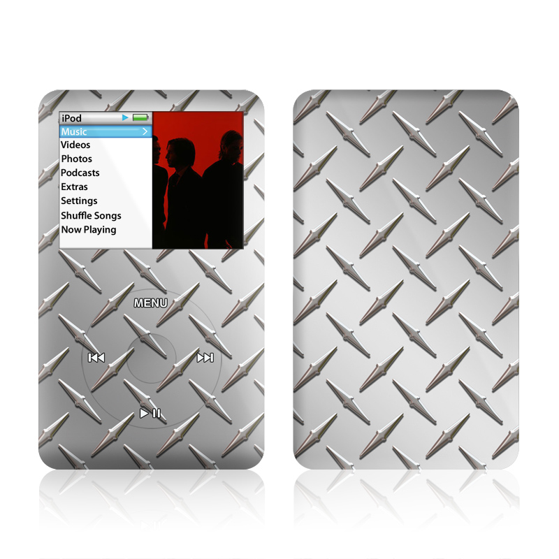 iPod classic Skin design of Pattern, Metal, Line, Design, Steel, Parallel, Tile, Beige, Flooring, with gray colors