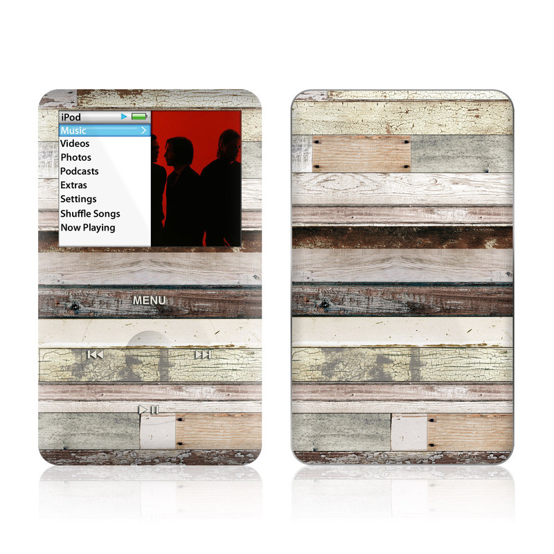 iPod classic Skin design of Wood, Wall, Plank, Line, Lumber, Wood stain, Beige, Parallel, Hardwood, Pattern, with brown, white, gray, yellow colors