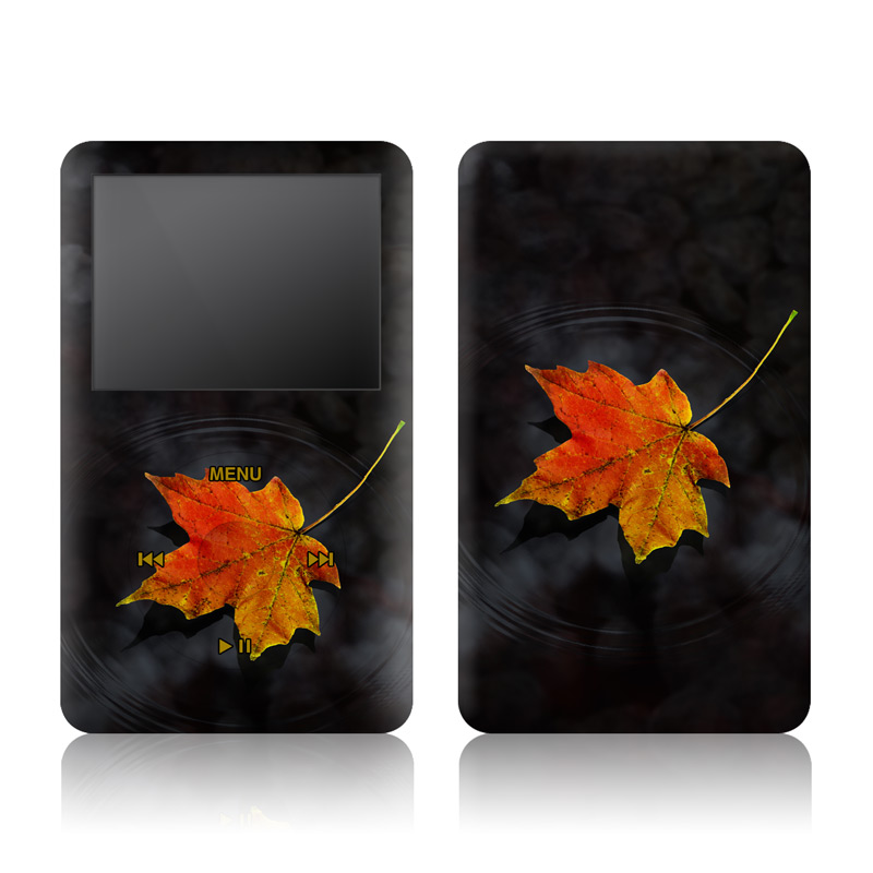 iPod classic Skin design of Leaf, Maple leaf, Tree, Black maple, Sky, Yellow, Deciduous, Orange, Autumn, Red, with black, red, green colors