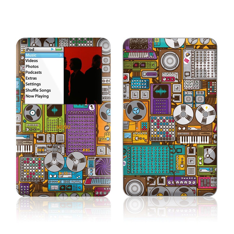 iPod classic Skin design of Games, Pc game, Design, Pattern, Screenshot, Art, with gray, black, red, green, blue, purple colors