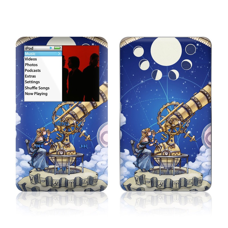 iPod classic Skin design of Circle, World, Space, Vehicle, Satellite, Illustration, with white, blue, yellow, pink, gray colors