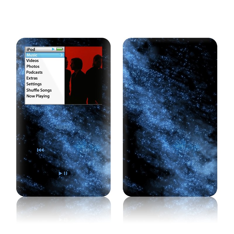 iPod classic Skin design of Sky, Atmosphere, Black, Blue, Outer space, Atmospheric phenomenon, Astronomical object, Darkness, Universe, Space, with black, blue colors