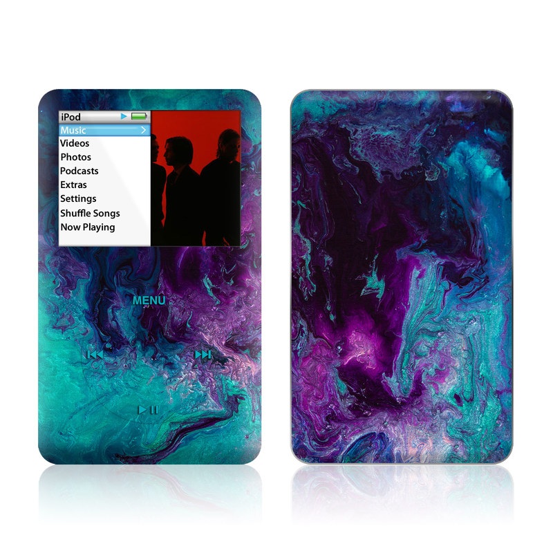 iPod classic Skin design of Blue, Purple, Violet, Water, Turquoise, Aqua, Pink, Magenta, Teal, Electric blue, with blue, purple, black colors