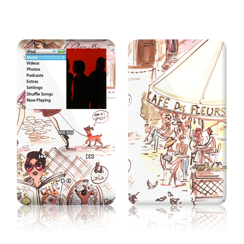 iPod classic Skin design of Cartoon, Illustration, Comic book, Fiction, Comics, Art, Human, Organism, Fictional character, Style, with gray, white, pink, red, yellow, green colors