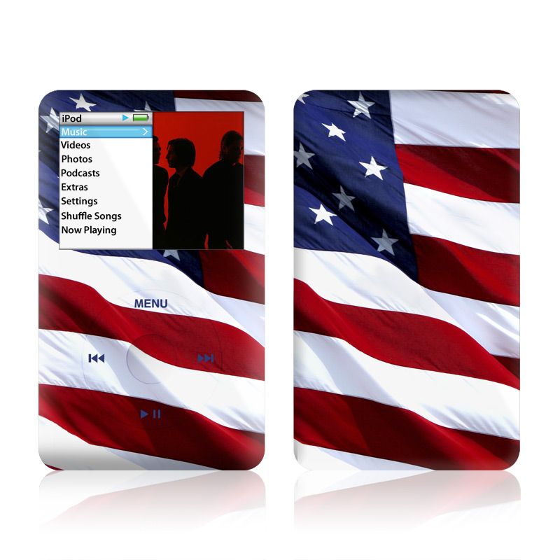 iPod classic Skin design of Flag, Flag of the united states, Flag Day (USA), Veterans day, Memorial day, Holiday, Independence day, Event, with red, blue, white colors