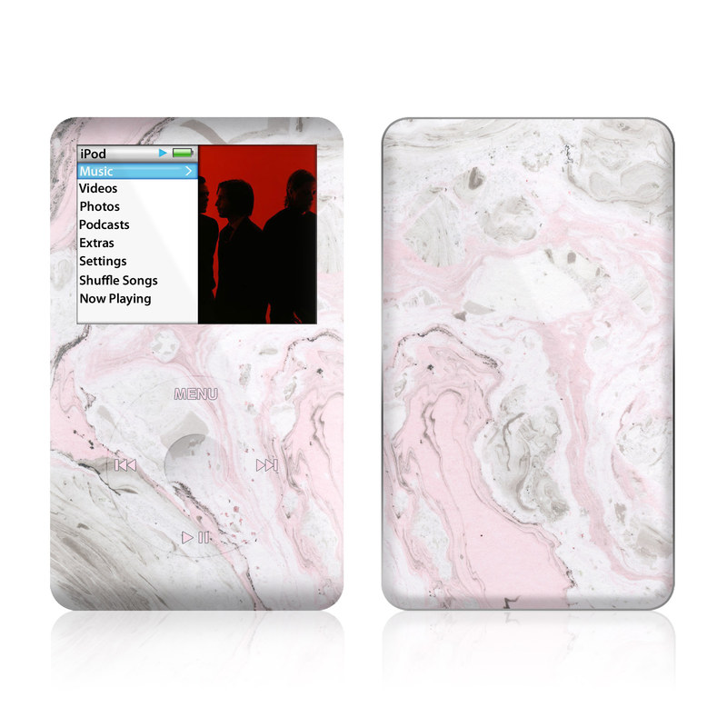 iPod classic Skin design of White, Pink, Pattern, Illustration, with pink, gray, white colors